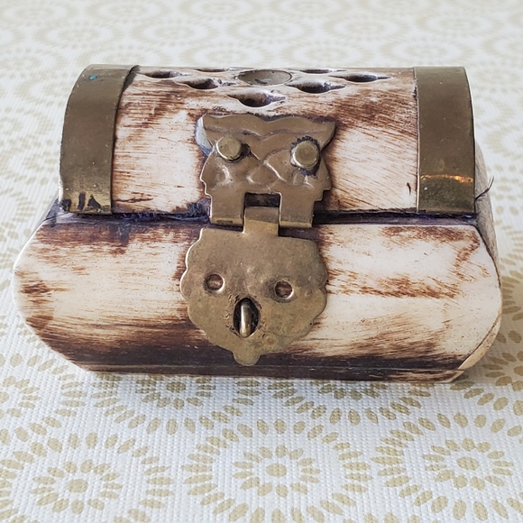 Other - Camel Bone and Brass Vintage Trinket Box